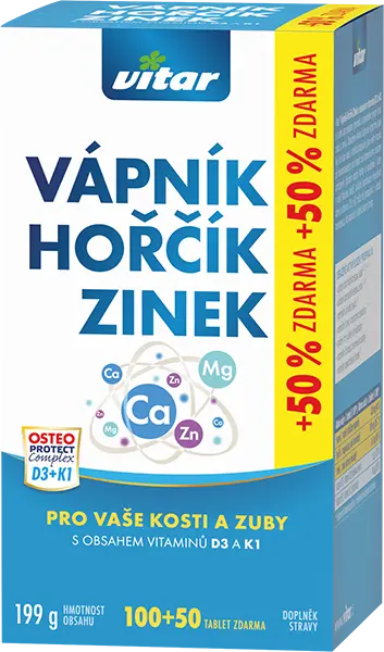 2782_2793629 VITAR VAPNIK HORCIK ZINEK VITAMIN D3 VITAMIN K1 150 TBL